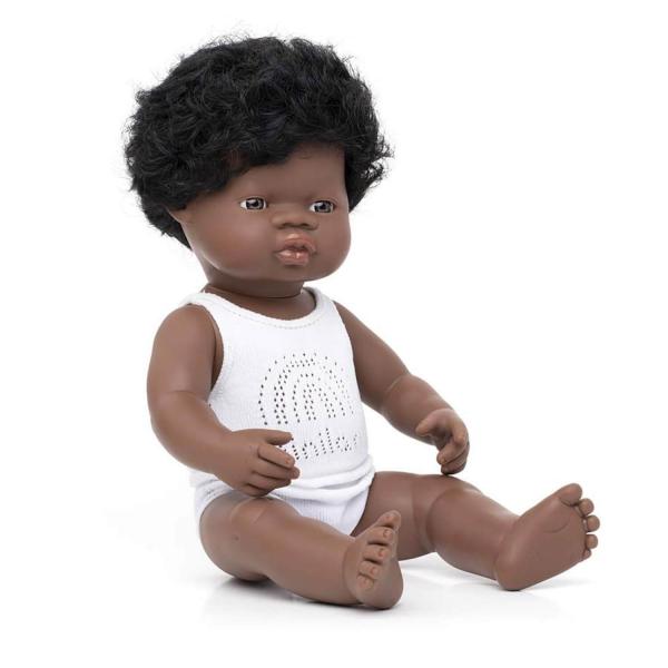 Boy doll - African - 38 cm - Miniland-8231153