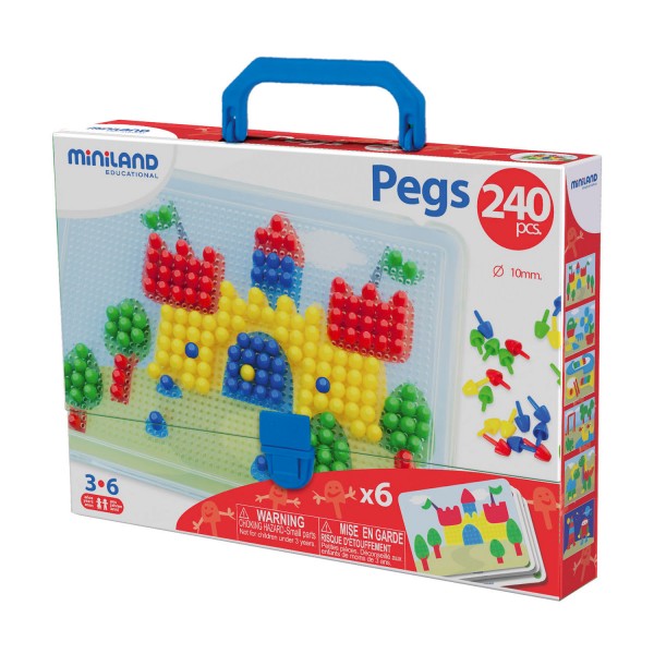 Jeu de mosaïques : Pegs (240 pièces) - Miniland-8231804