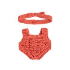 Knitted set - romper and headband for 21cm dolls