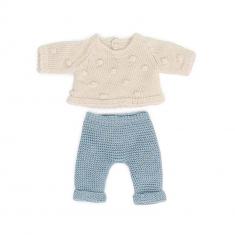 Conjunto de punto - jersey y pantalón para muñecas de 21 cm