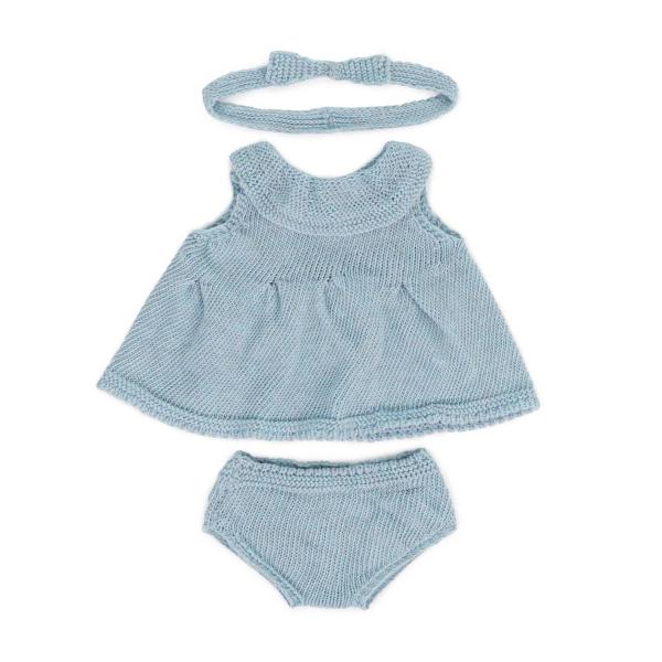 Ensemble tricoté - robe et bandeau pour poupées 38cm - Miniland-8231687