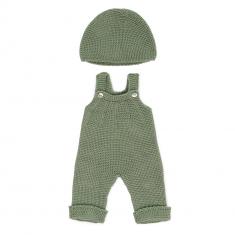 Knitted set - romper and bonnet for 38cm dolls