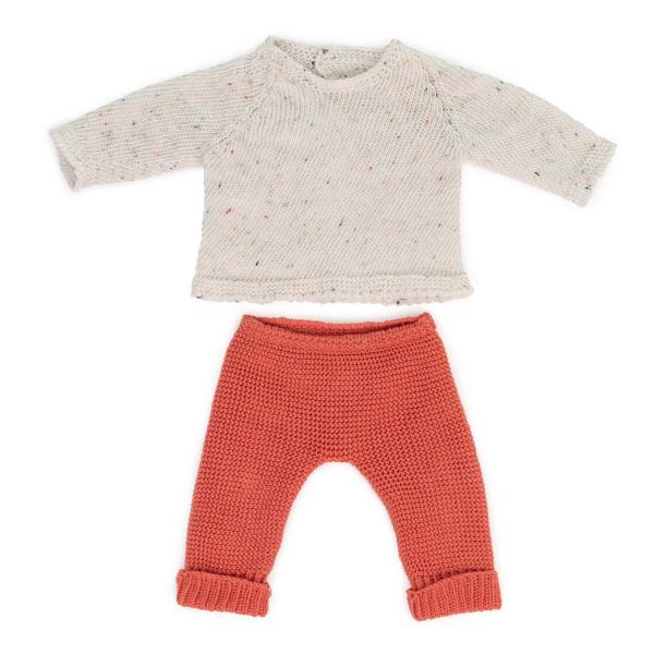 Ensemble tricoté - pull et pantalon pour poupées 38cm - Miniland-8231690