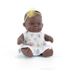 ML Doll : DRESSED AFRICAN BABY GIRL DOLL 21cm