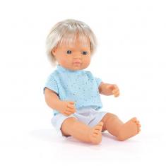 ML Poupées: POUPÉE GARCON EUROPEEN CHEVEUX BLONDS HABILLÉES 38 cm