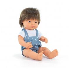 ML Poupées: POUPÉE GARCON EUROPEEN CHEVEUX BRUNS HABILLÉES 38 cm
