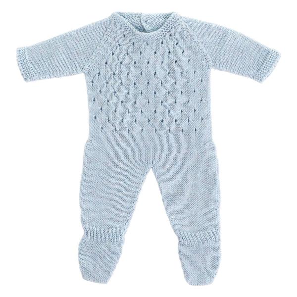 Blue knitted pyjamas for 38cm dolls - Miniland-8231604