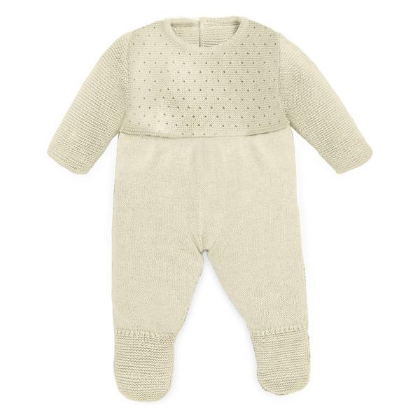 White knitted pyjamas for 40cm dolls - Miniland-8231606