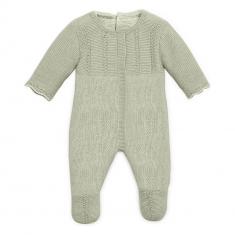 Grün Strickpyjama für 40cm große Puppen