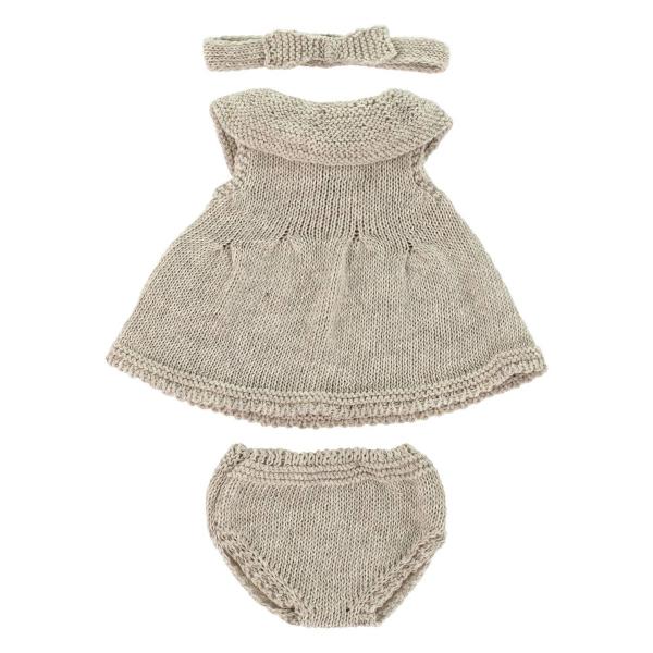 SET of LINEN-COLOUR KNITTED CLOTHES for 32cm dolls - Miniland-8231653