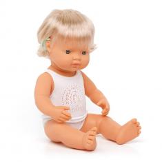 European Girl Doll with Hearing Aid 38cm