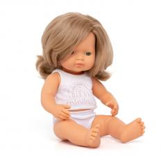 Europäisches Mädchen Puppe dunkelblondes Haar 38cm