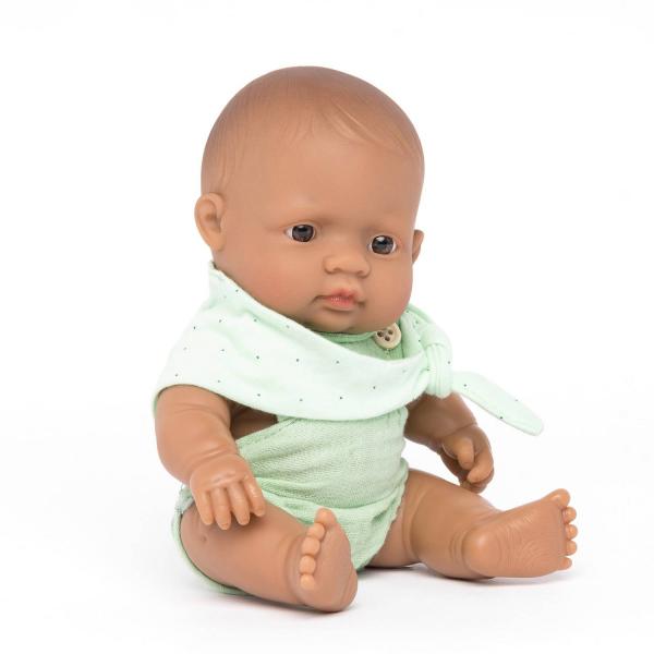 Latin American Boy Baby Doll Dressed 21cm - Miniland-8231346