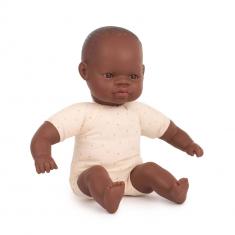 Afrikanische Babypuppe mit Stoffkörper 32cm