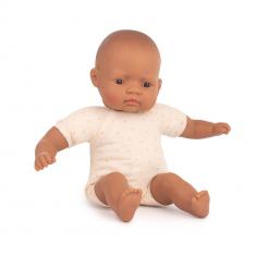 Lateinamerikanische Babypuppe mit Stoffkörper 32cm