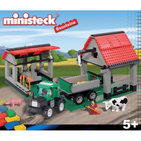 Tracteur avec remorque et hangar Briques Ministeck - MSK-34537
