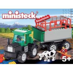 Tracteur avec remorque et vache Briques Ministeck