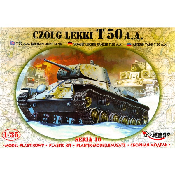 Leichter Panzer T 50 A.A mit Fotoätzteilen- 1:35e - Mirage Hobby - Mirage-35106