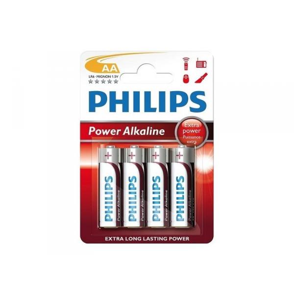 Pack de 4 piles Philips Power Alkaline LR06 Mignon AA - 3171