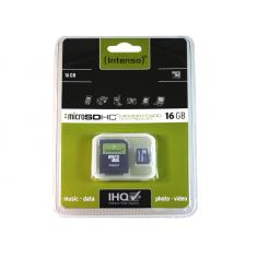 MicroSDHC 16GB Intenso + Adaptateur CL4