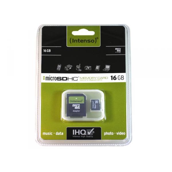 MicroSDHC 16GB Intenso + Adaptateur CL4 - MKT-8701