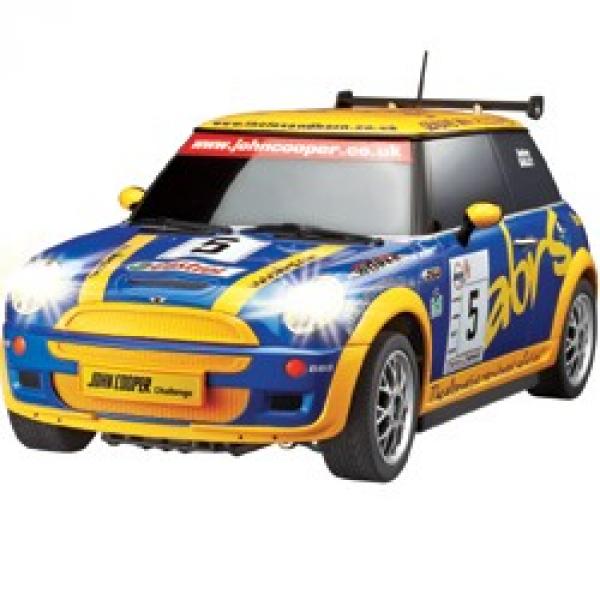 Mini Cooper S bleue jaune electrique 1:10 race Tin Auldey - MCO-42LC228-4