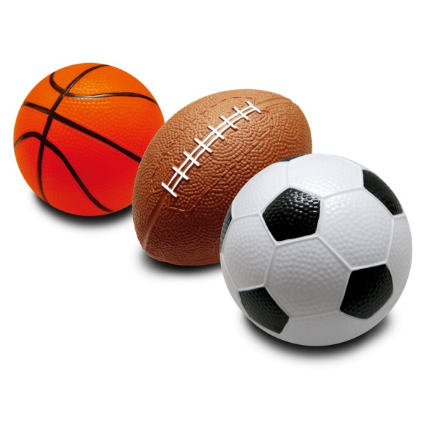 Ballons en mousse : Foot, rugby, basket - Moov-MNG64801