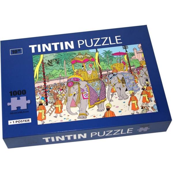 1000 pieces puzzle: Tintin: the elephant of his highness - Moulinsart-81545