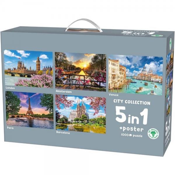 Puzzles 5 x 1000 pièces : Collection Villes - Broccoli-76345
