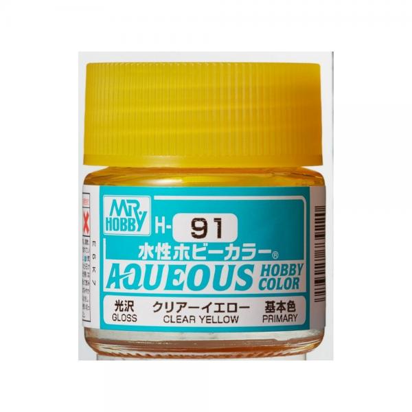 Mr Hobby -Gunze Aqueous Hobby Colors (10 ml) Clear Yellow  - H-091