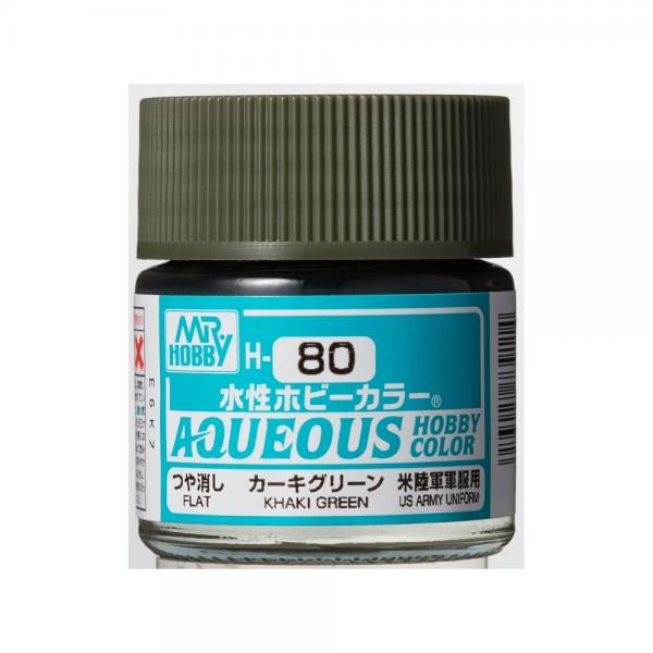 Mr Hobby -Gunze Aqueous Hobby Colors (10 ml) Khaki Green  - H-080