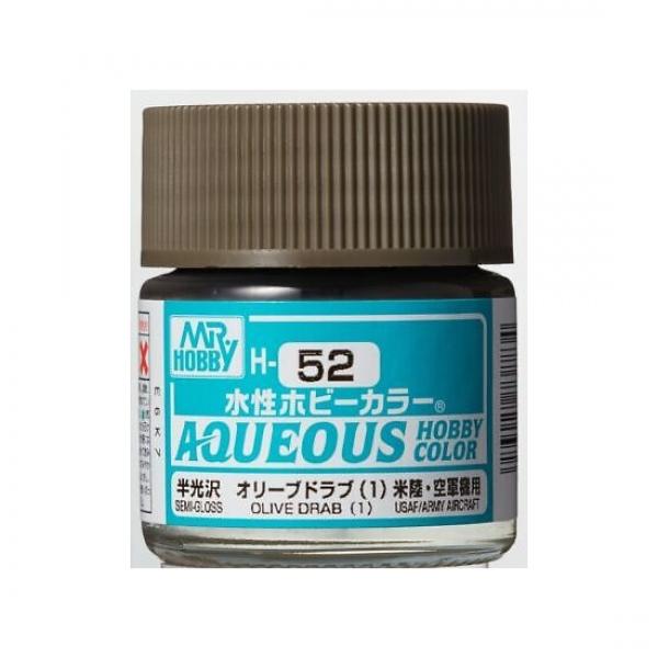 Mr Hobby -Gunze Aqueous Hobby Colors (10 ml) Olive Drab (1)  - H-052