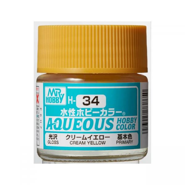 Mr Hobby -Gunze Aqueous Hobby Colors (10 ml) Cream Yellow  - H-034