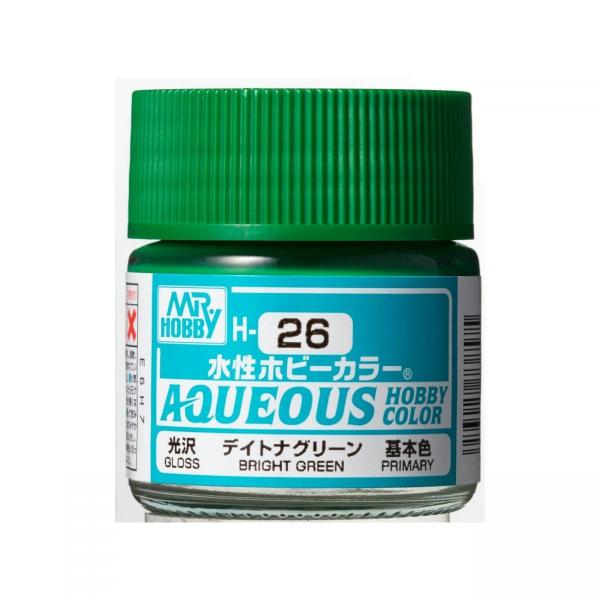 Mr Hobby -Gunze Aqueous Hobby Colors (10 ml) Brigth Green  - H-026