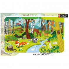 Frame puzzle 15 pieces: Forest animals