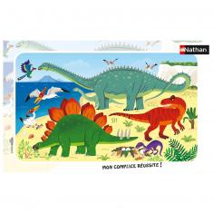 Puzzle cadre 15 pièces : les dinosaures du jurassique