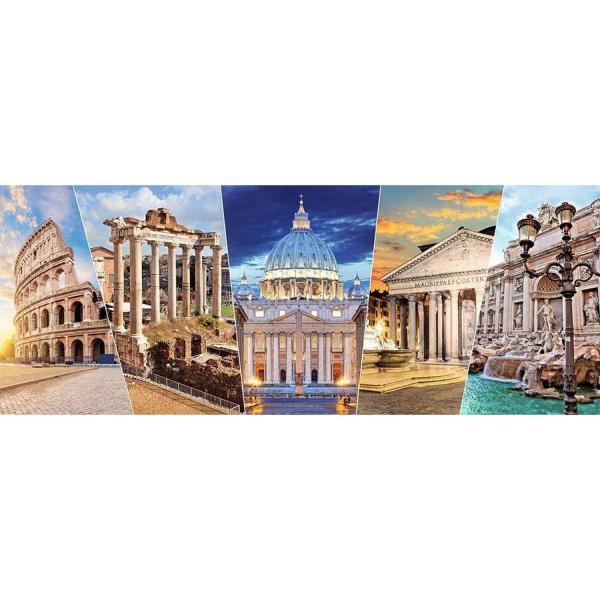 Puzzle 1000 pièces panoramique : Les monuments de Rome - Nathan-12000891