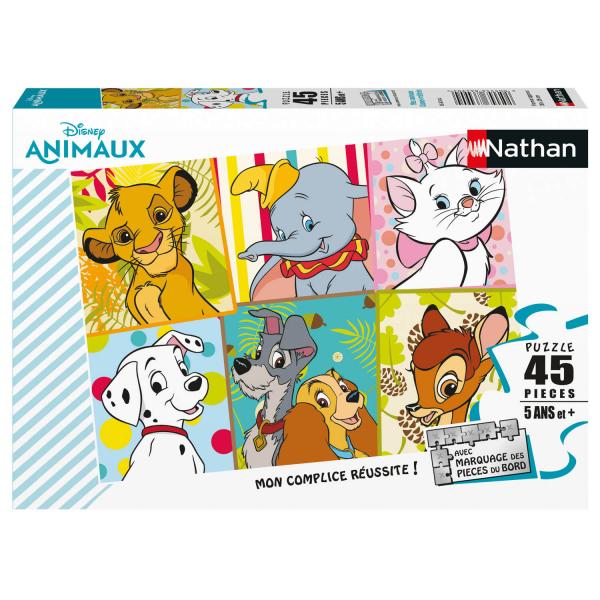 Puzzle 45 pièces : Animaux Disney : Mes animaux Disney préférés  - Nathan-Ravensburger-86474