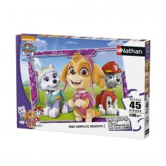 45 piece puzzle: Paw Patrol: Stella, Everest and Marcus