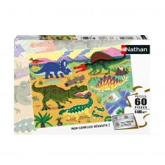 Puzzle 60 pièces : Les dinosaures du Crétacé