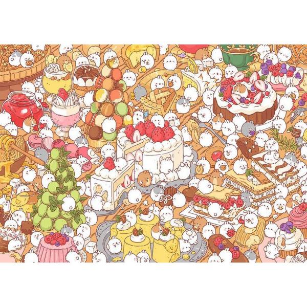 Puzzle 1000 pièces : Desserts gourmands, Molang - Nathan-12000909