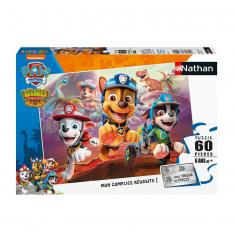 60 pieces puzzle: Paw Patrol to the rescue of the dinosaurs