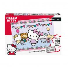 100 pieces puzzle: Hello Kitty and her friends