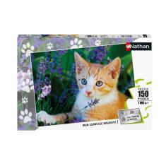 150 piece puzzle: Red kittens in lavender