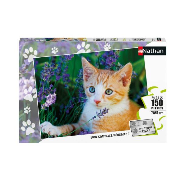 150 piece puzzle: Red kittens in lavender - Nathan-Ravensburger-86809