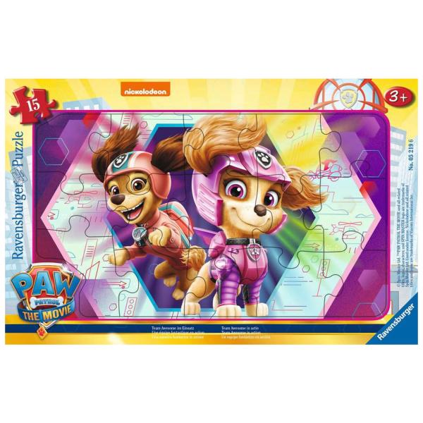Frame puzzle 15 pieces: Paw Patrol, the Movie (Paw Patrol): A fantastic team in action - Ravensburger-05219