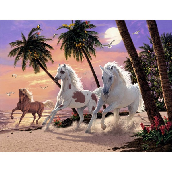 2000 pieces puzzle: Twilight horses - Nathan-87882