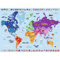 Puzzle de 250 piezas: mapa del mundo