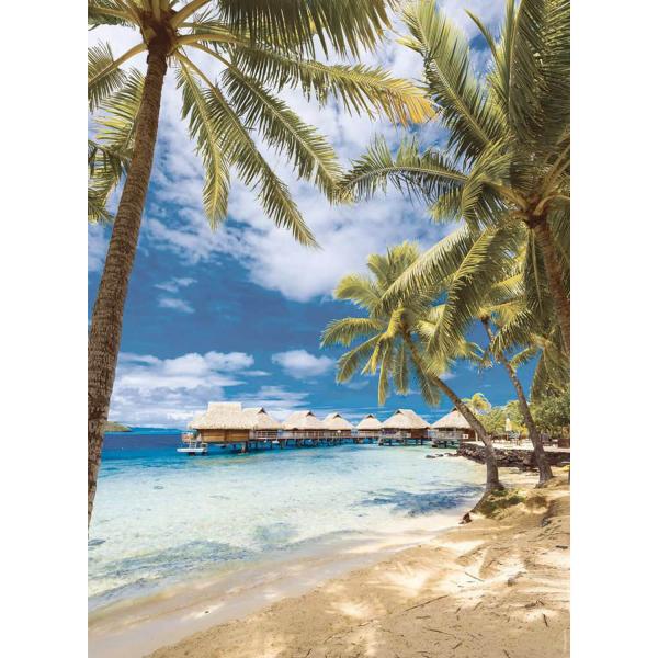 Puzzle de 500 piezas: playa de Bora Bora, Polinesia Francesa - Nathan-Ravensburger-87247