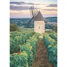 Puzzle 1000 pièces : Moulin Sorine du vignoble de Santenay, Bourgogne